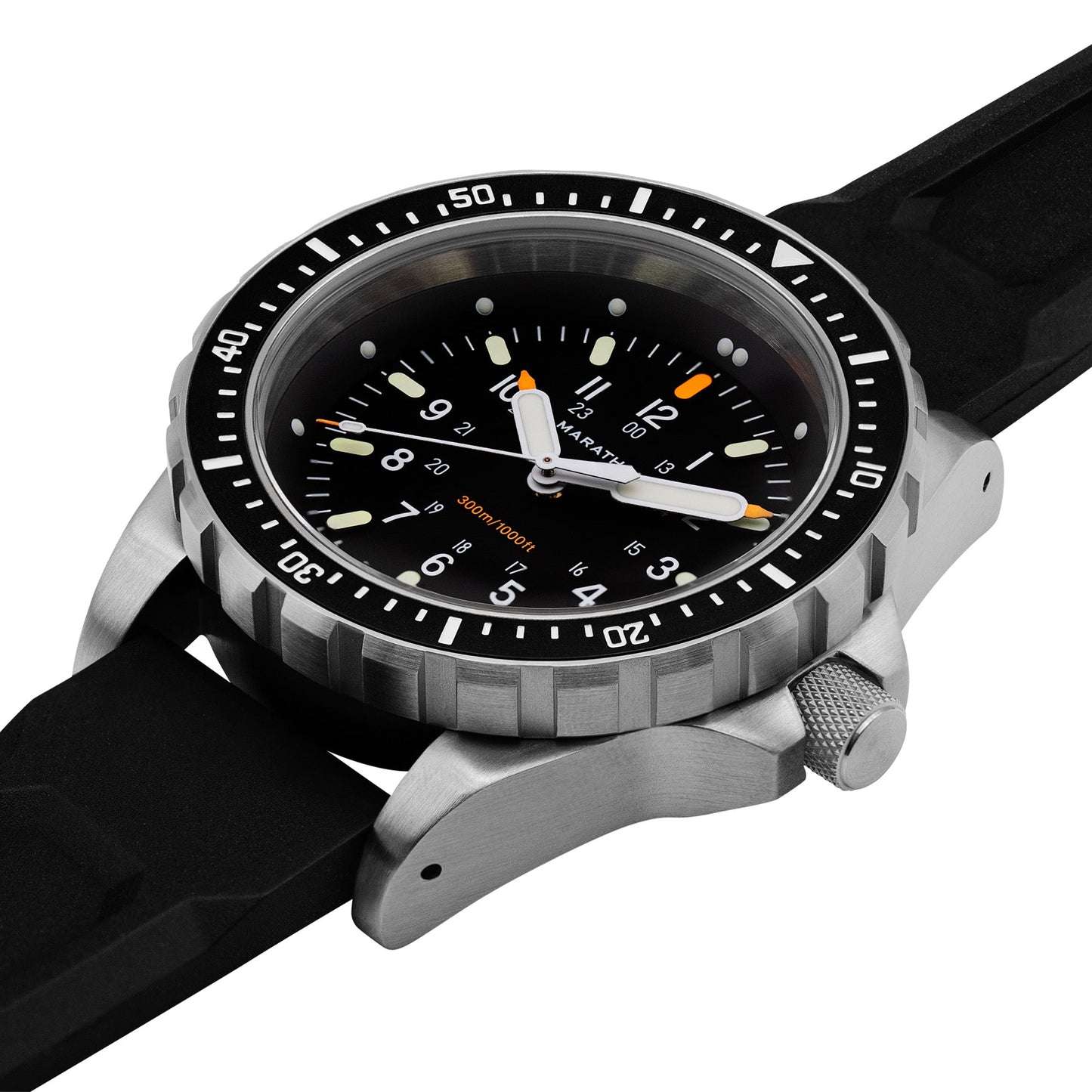 Marathon WW194018SS-0130 Jumbo Diver's Quartz (JSAR) - 46mm with 3 Pieces Black Rubber Strap