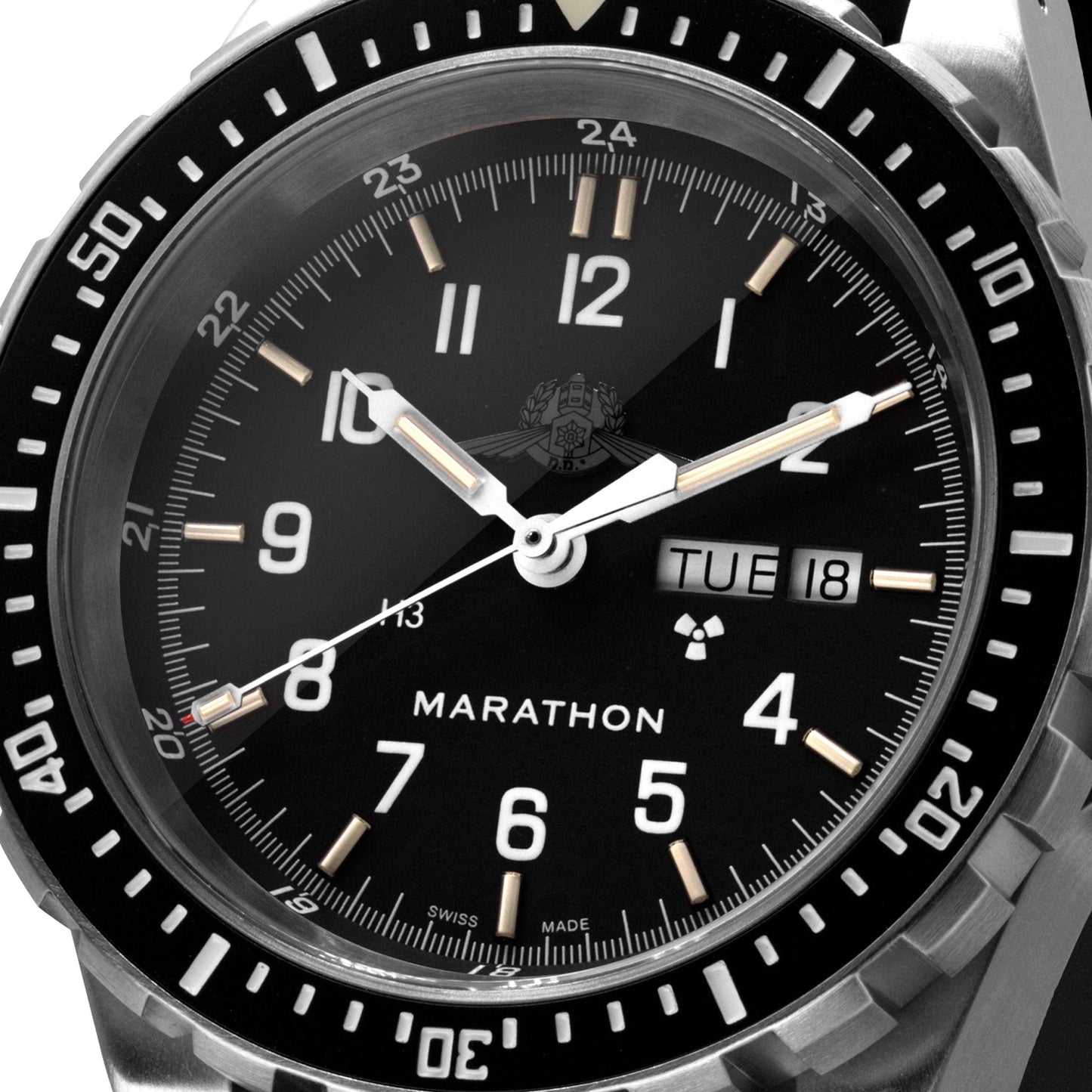 Marathon WW194021SS-0730 Yamam Jumbo Diver's Automatic (JDD) - 46mm with 3 pieces Black Rubber Strap