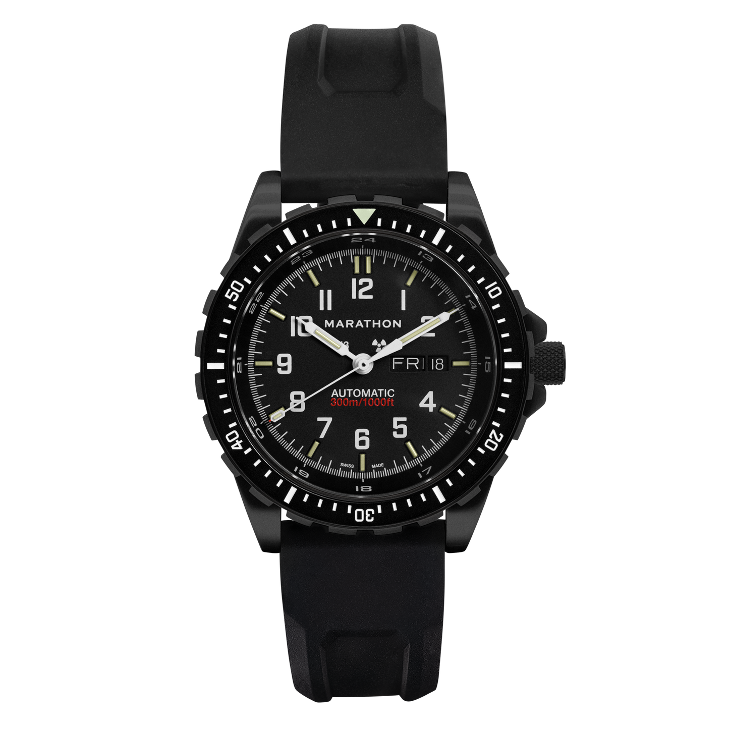 Marathon WW194021BK-0130 GSAR, 46mm, Jumbo Anthracite on Rubber Strap, SW220 Movement with Day/Date