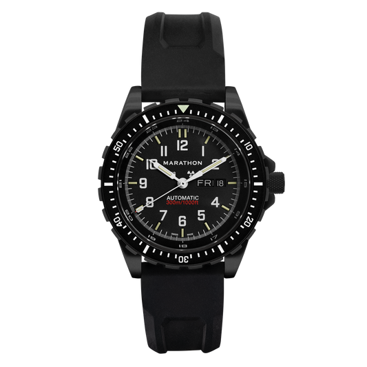 Marathon WW194021BK-0130 GSAR, 46mm, Jumbo Anthracite on Rubber Strap, SW220 Movement with Day/Date