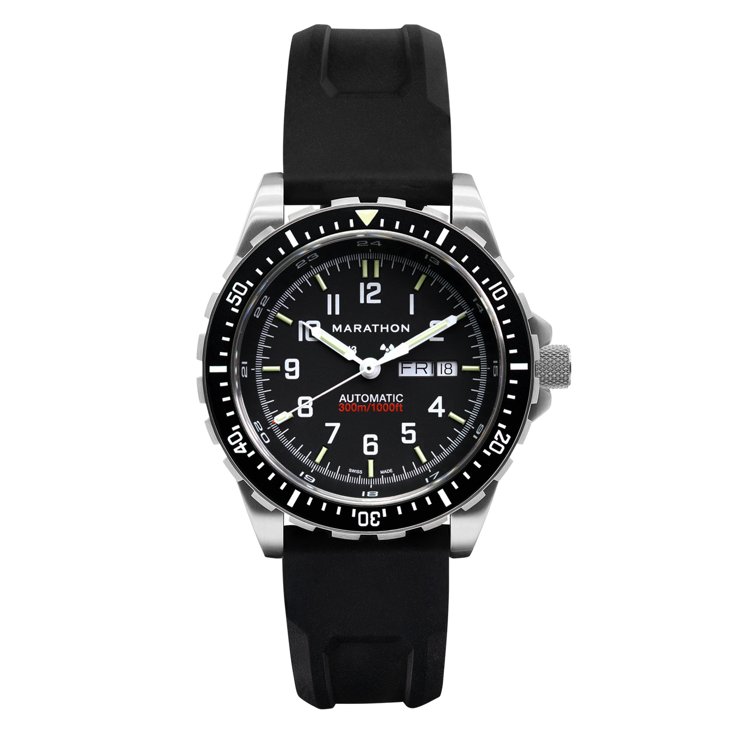 Marathon WW194021SS-0130 Jumbo Diver's Automatic (JDD) - 46mm with 3 pieces Black Rubber Strap