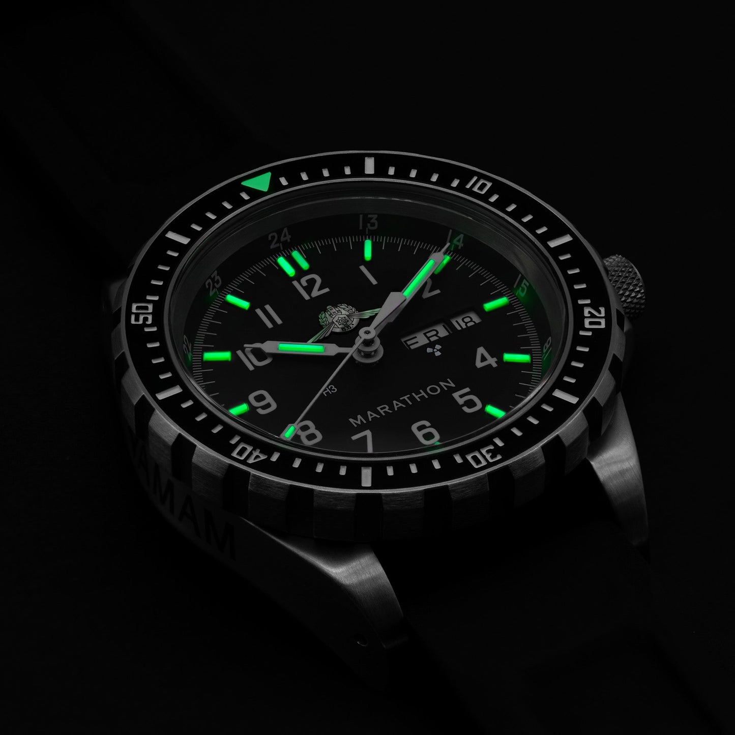 Marathon WW194021SS-0730 Yamam Jumbo Diver's Automatic (JDD) - 46mm with 3 pieces Black Rubber Strap