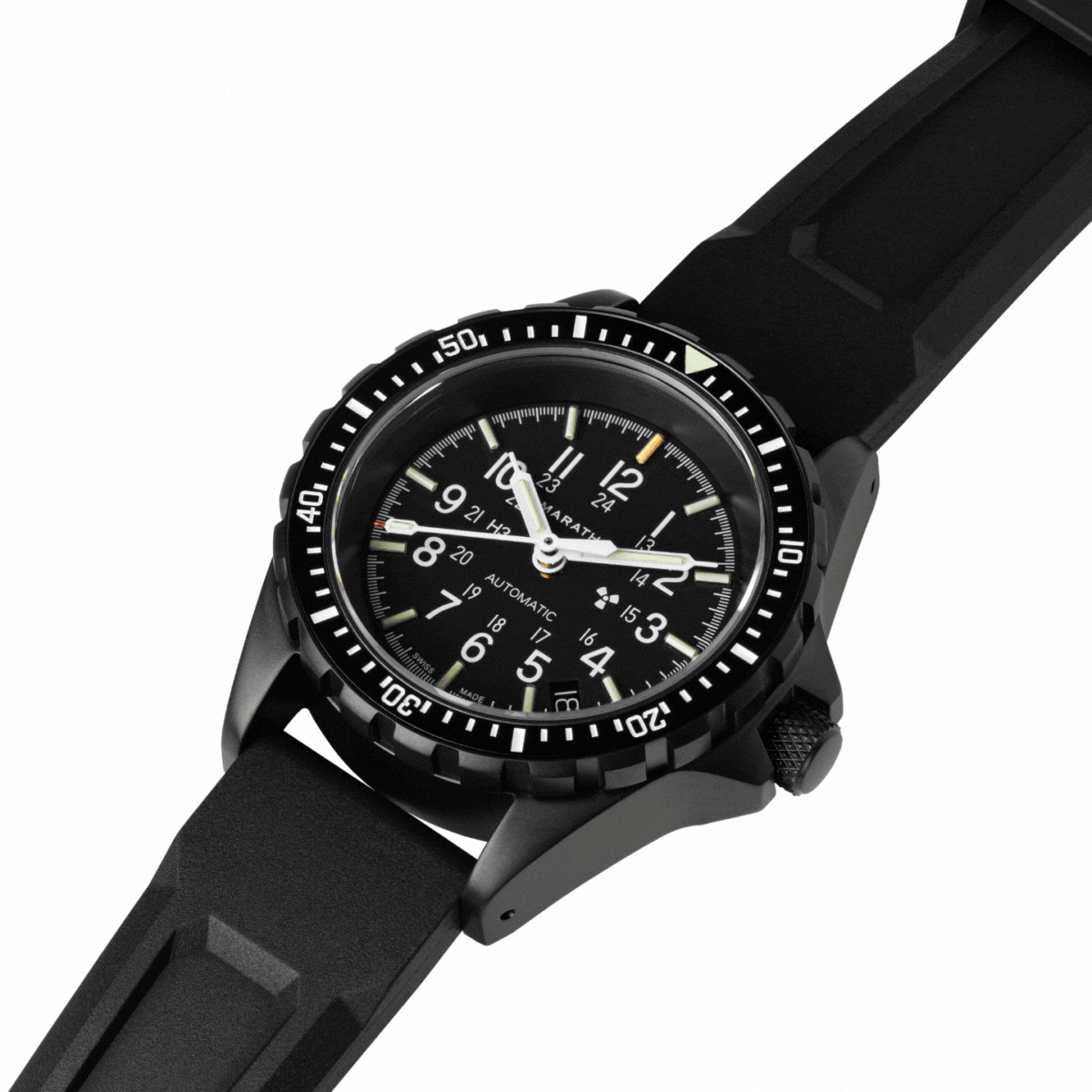 Marathon WW194026BK-0130 GSAR,36mm, on Anthracite Rubber Strap, SW200-1 Movement with Date