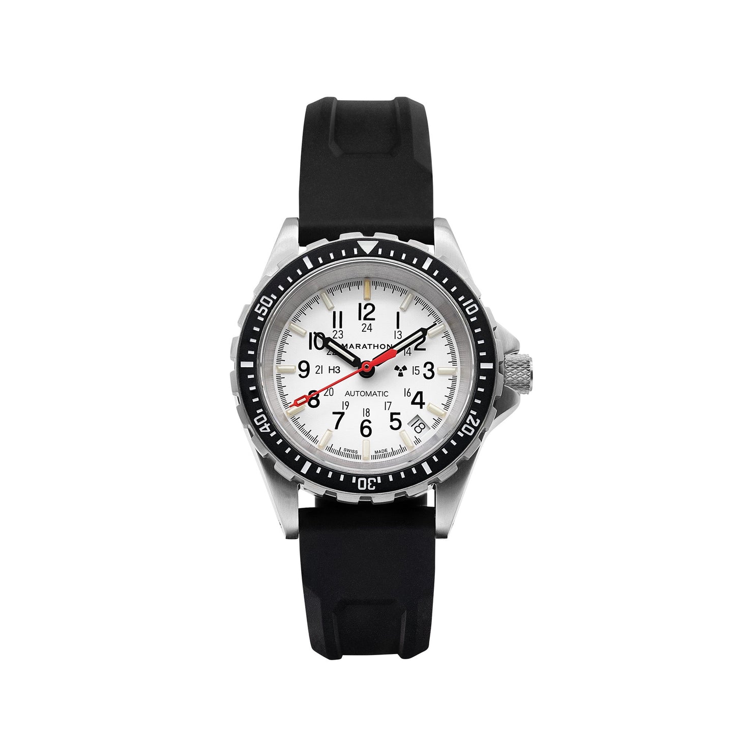 Marathon WW194026SS-0530 Arctic Edition Medium Diver's Automatic (MSAR Auto) - 36mm with 3 pieces Black Rubber Strap