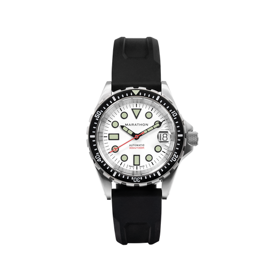 Marathon WW194026SS-2530 36Mm Osar-D Arctic Edition Automatic White Dial Unisex Watch, SS/BKSS 3PC Rubber