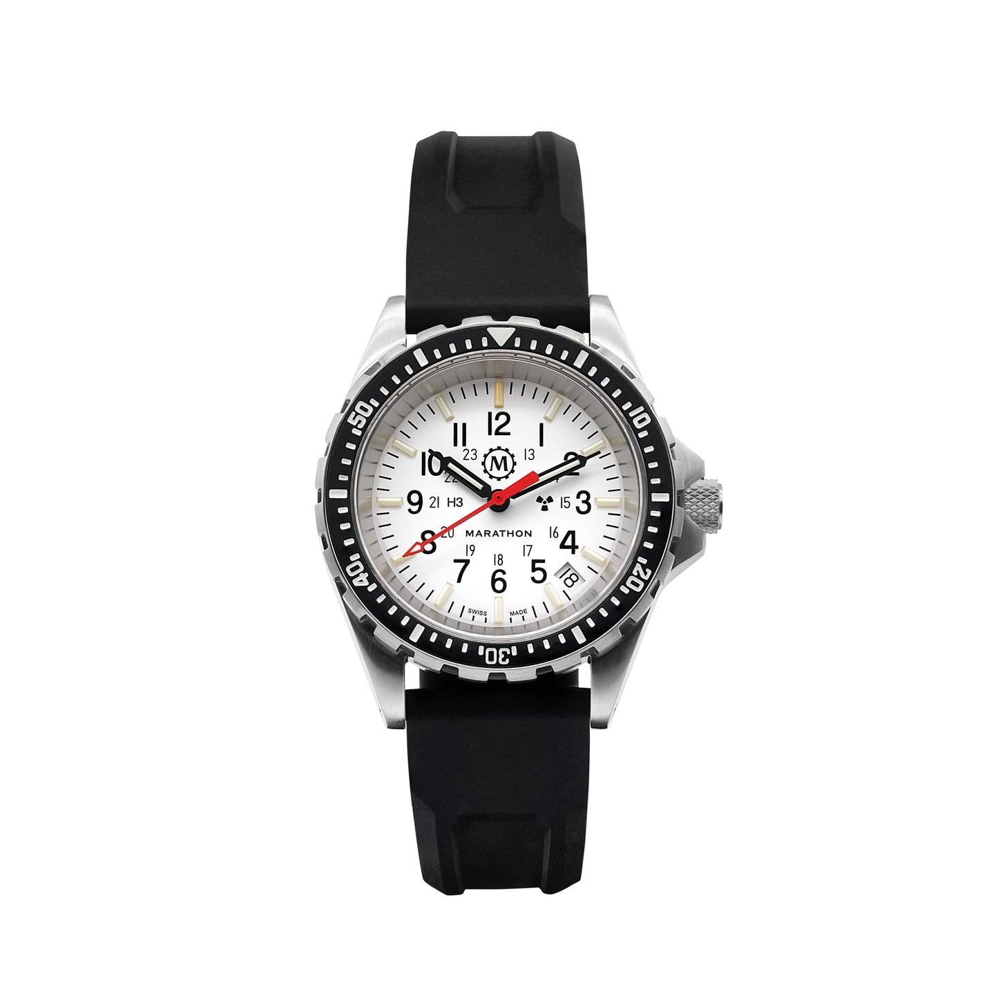 Marathon WW194027SS-0530 Arctic Edition Medium Diver's Quartz (MSAR Quartz) - 36mm with 3 pieces Black Rubber Strap