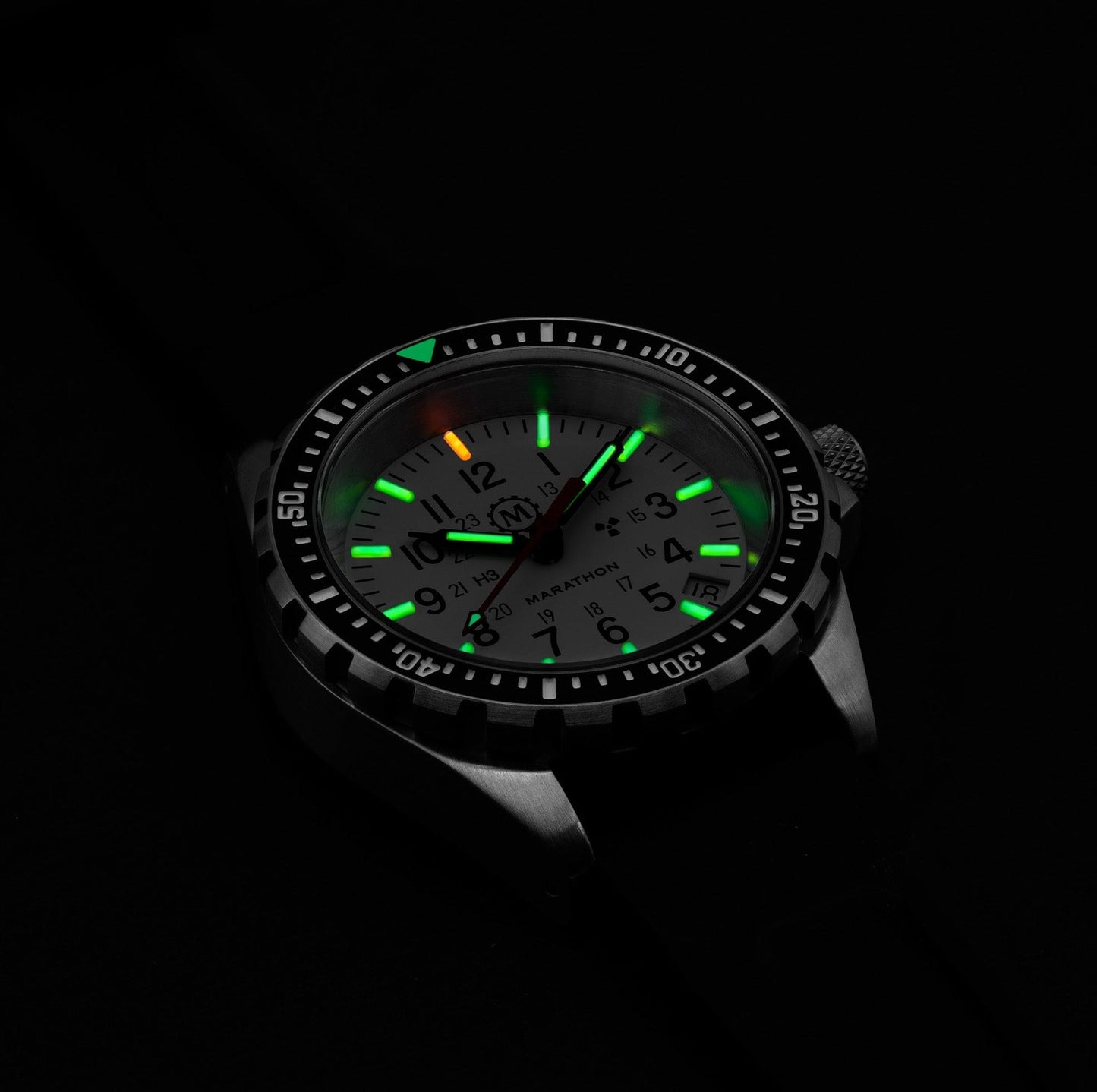 Marathon WW194027SS-0530 Arctic Edition Medium Diver's Quartz (MSAR Quartz) - 36mm with 3 pieces Black Rubber Strap