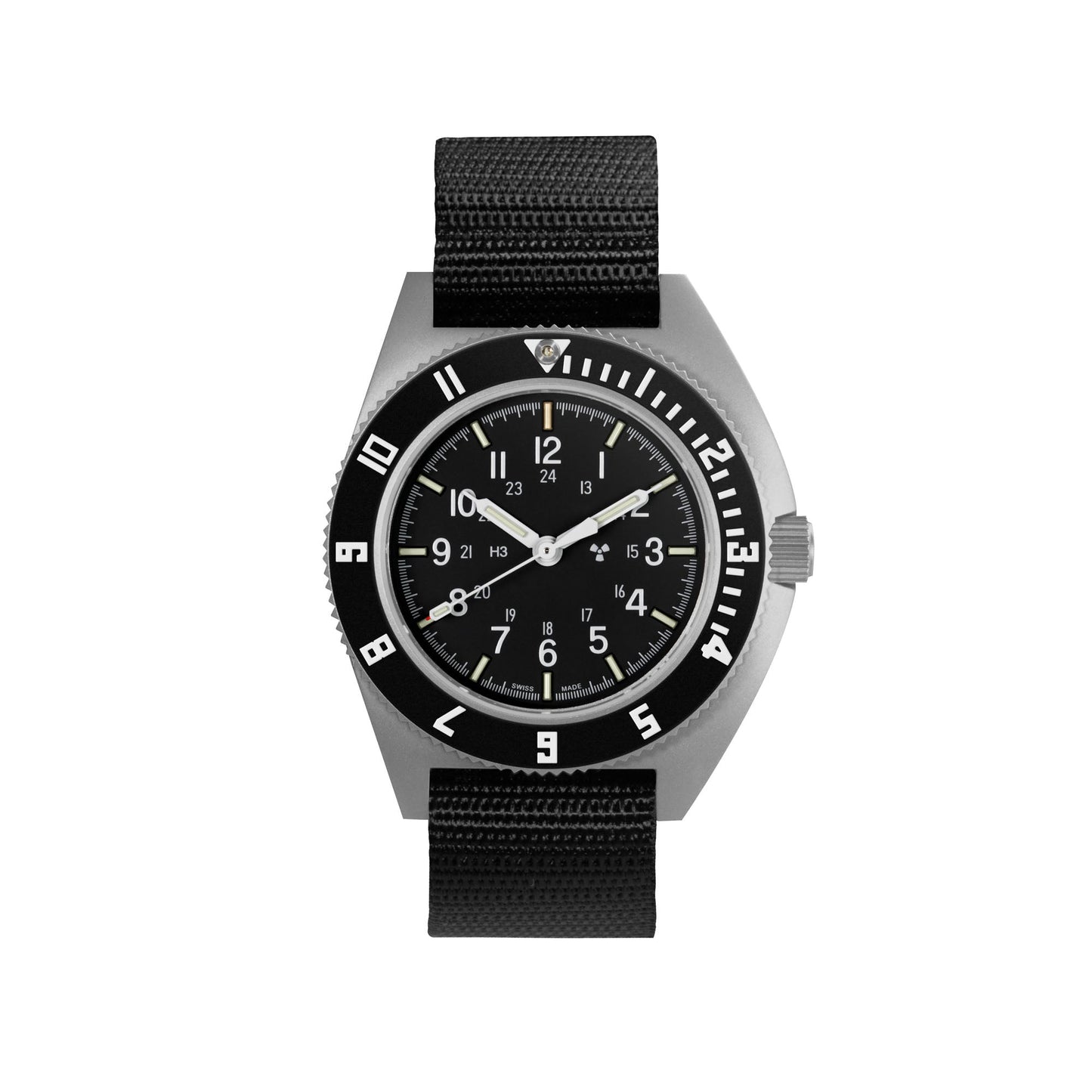 Marathon WW194029SS-0801 41mm SSNAV AUTO Standard-Issue, Tritium Pilot's Automatic, Type II, SS/BKBK Nylon Strap 11"