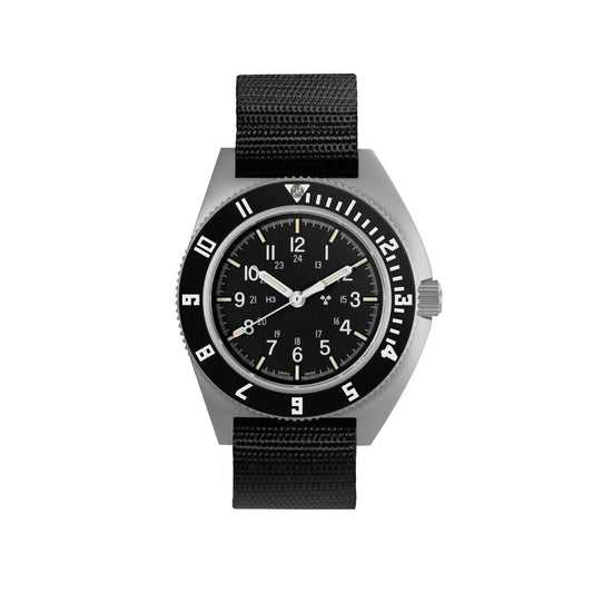 Marathon WW194029SS-0801 41mm SSNAV AUTO Standard-Issue, Tritium Pilot's Automatic, Type II, SS/BKBK Nylon Strap 11"