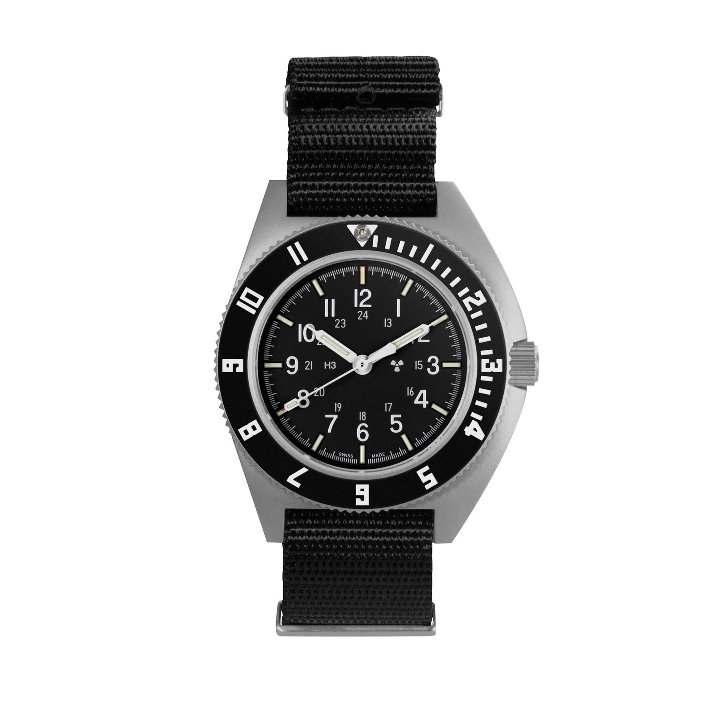 Marathon WW194029SS-0803 41mm SSNAV AUTO Standard-Issue, Tritium Pilot's Automatic, Type II, SS/BKPS DS Nylon 11"
