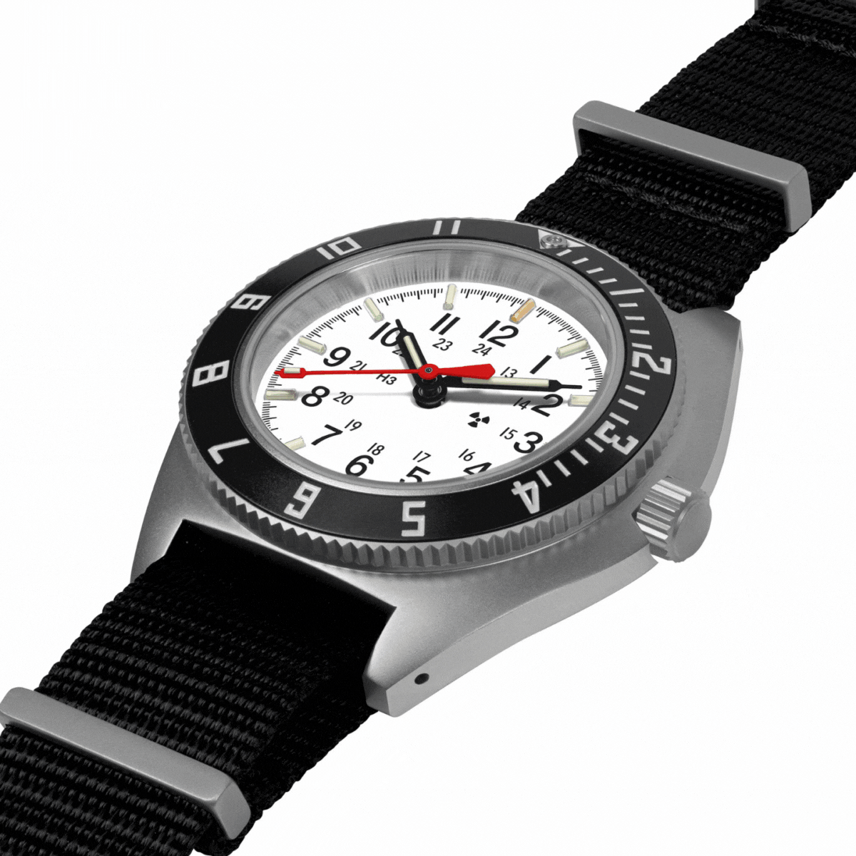 Marathon WW194029SS-0503 41mm Arctic Steel Navigator (SSNAV) on DEFSTAN Nylon Strap 11"