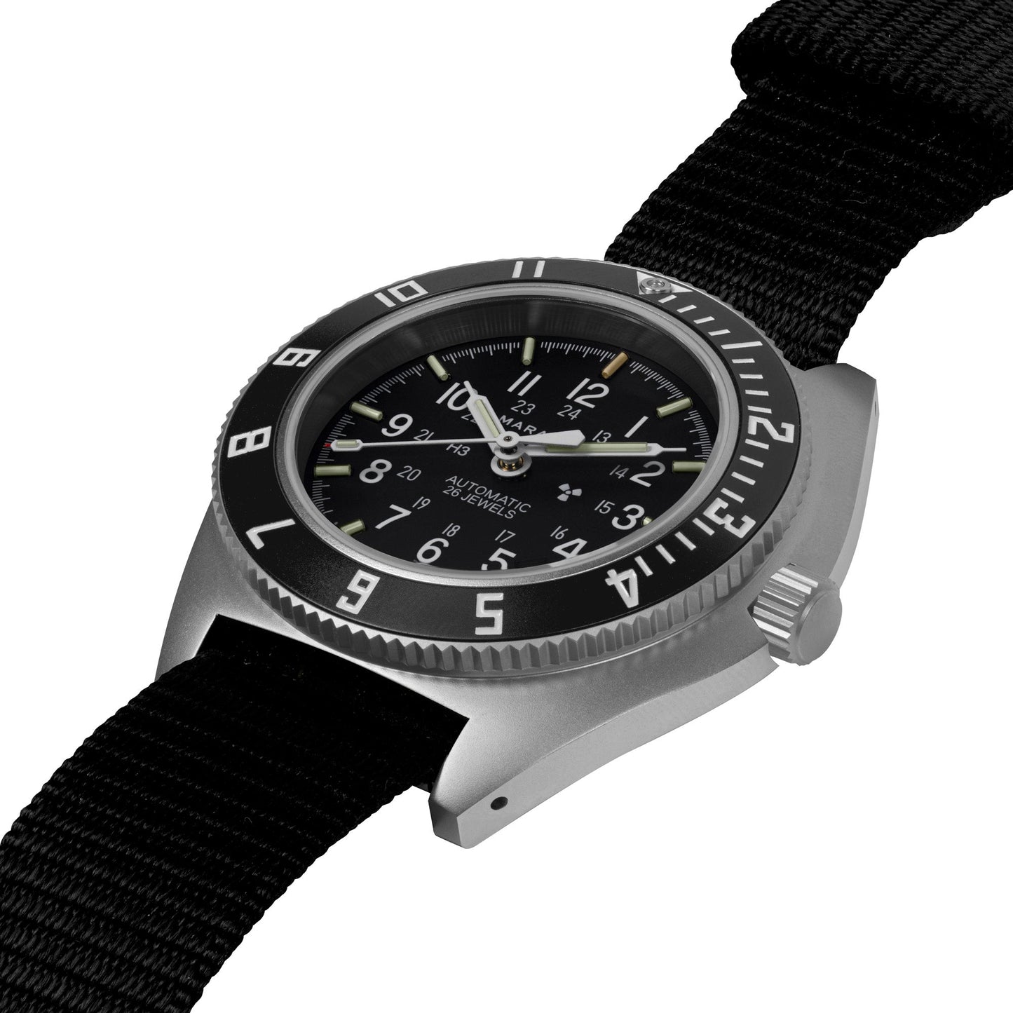 Marathon WW194030SS-0102 NAV, Date, Auto, SAPH, NGM, COL: SS/BKBK Nylon Strap 12"