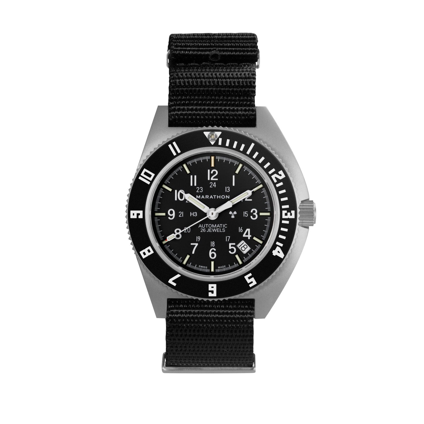 Marathon WW194030SS-0103 NAV, Date, AUTO, SAPH, NGM, COL: SS/BKPS DS Nylon 11"