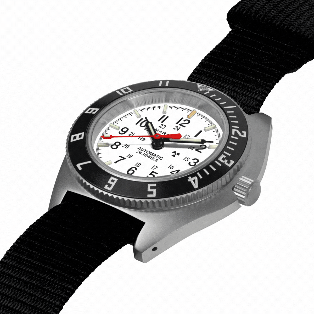 Marathon WW194030SS-0501 NAV, Date, AUTO, SAPH, ARCTIC NGM, COL: SS/BKBK Nylon 11"