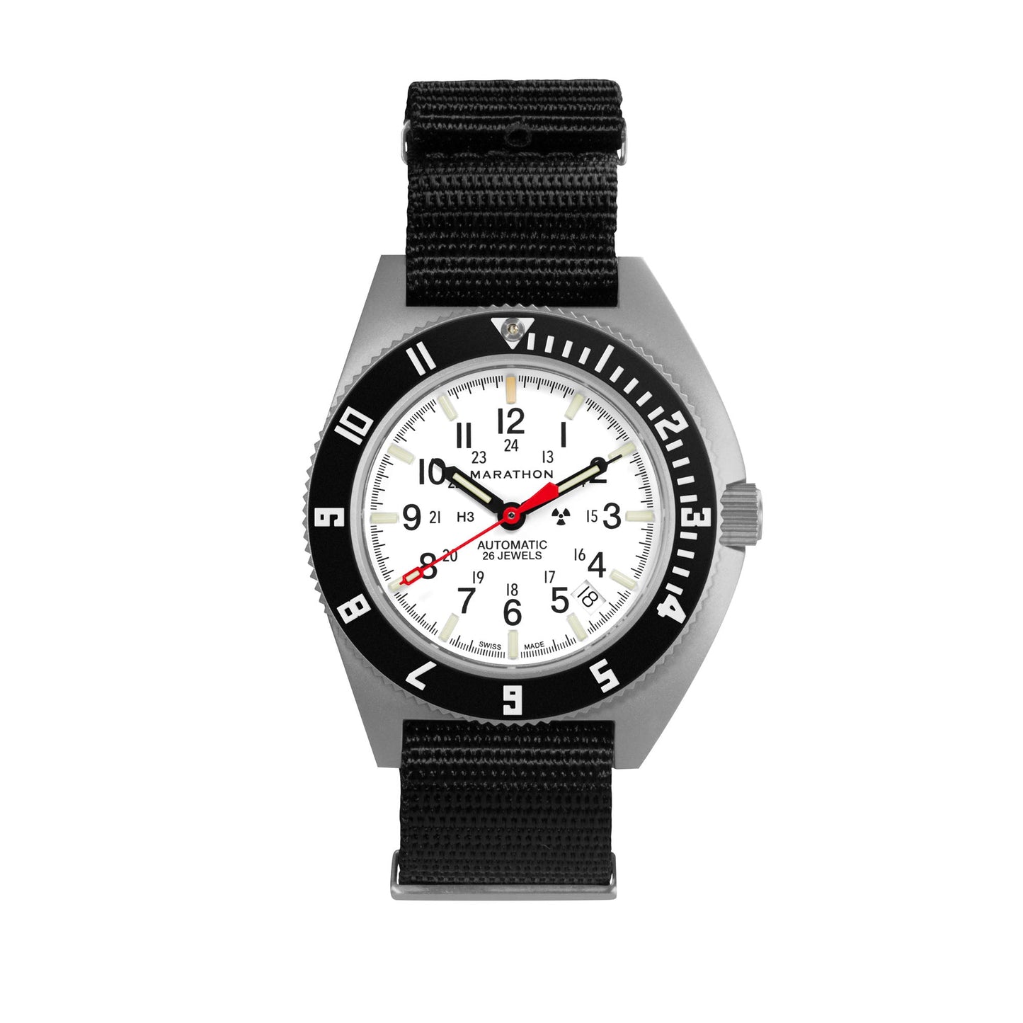 Marathon WW194030SS-0503 NAV, Date, AUTO, SAPH, ARCTIC NGM, COL: SS/BKPS DS Nylon 11"