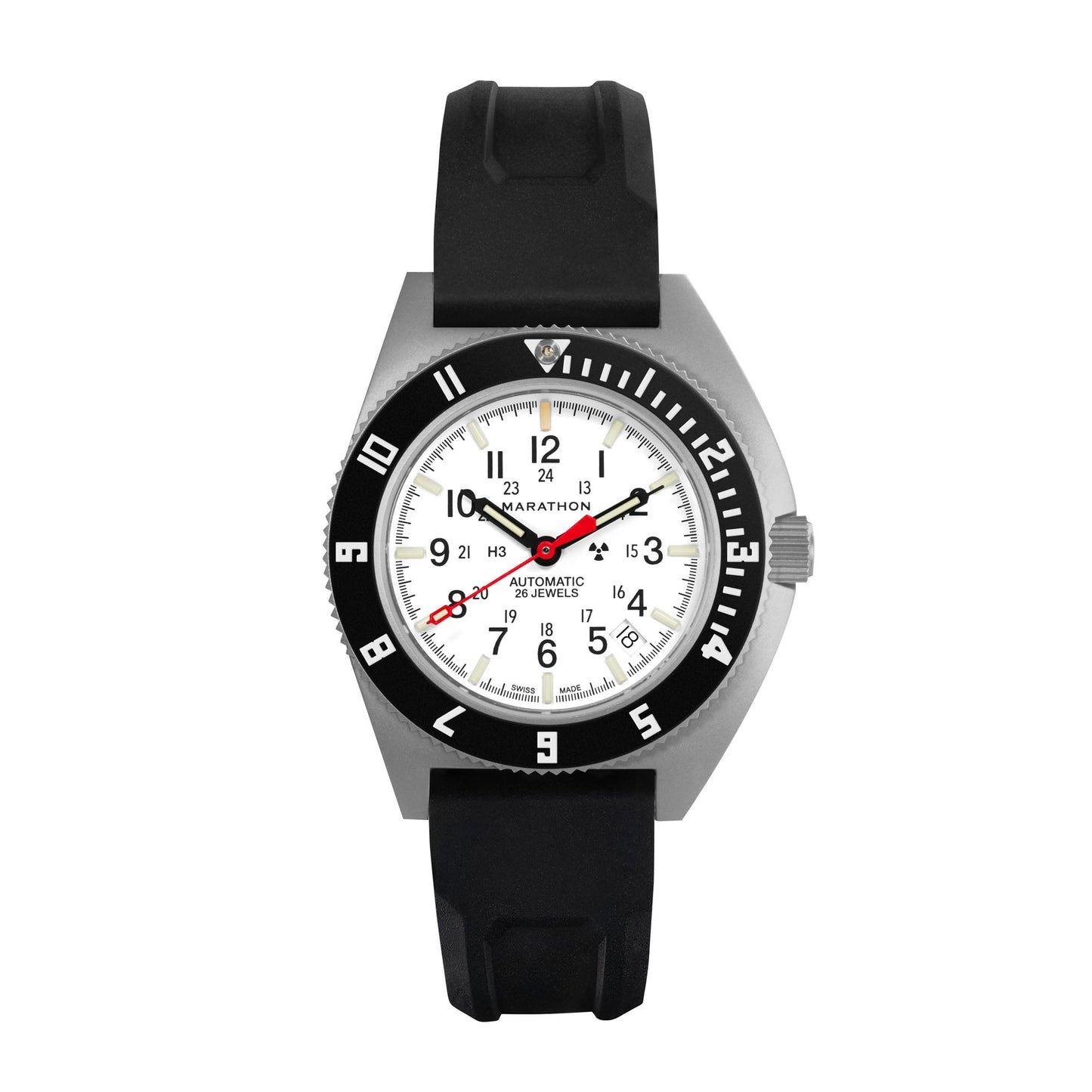 Marathon WW194030SS-0530 NAV, Date, AUTO, SAPH, ARCTIC NGM, COL: SS/BKPS 3PC Rubber Strap Kit