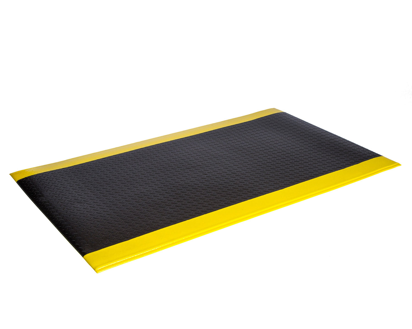 Crown Matting WBR0024YD-75 Wear-Bond Tuff-Spun Diamond-Surface 2'x75' Black w/Yellow Anti-Fatigue Dry Area Mat