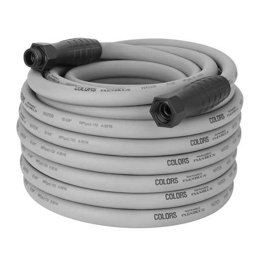 Colors HFZC5100GYS-E SwivelGrip® Garden Hose, 5/8" x 100', 3/4" - 11 1/2 GHT Fittings, Slate Grey