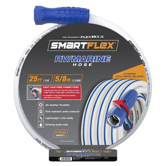 SmartFlex HSFRV525 RV/Marine Hose, 5/8" x 25', 3/4" - 11 1/2 GHT Fittings