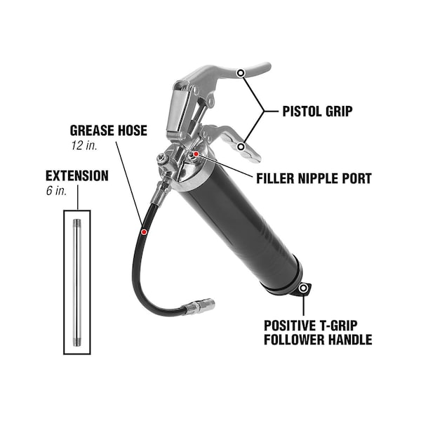 Workforce L1325 Pro Heavy Duty Pistol Grip Grease Gun