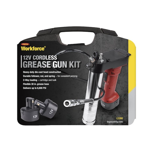 Workforce L1380 12V Cordless Grease Gun Kit with Two Ni-Cd Batteries