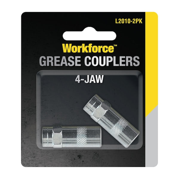 Workforce L2010-2PK Grease Coupler, 4-Jaw, Check Ball, 2-Pack