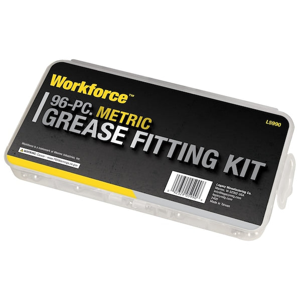 Workforce L5990 Grease Fittings, Assortment, Metric, 96-Piece