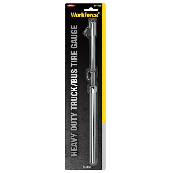 Workforce TH0317 Heavy-Duty Truck and Bus Straight-On Dual Head Tire Gauge (10 to 150 psi)