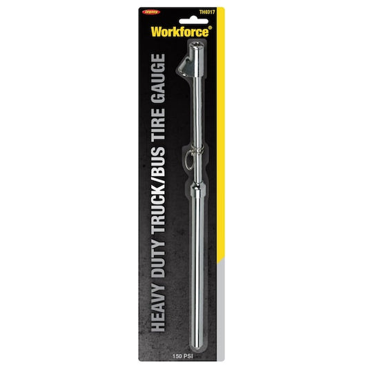 Workforce TH0317 Heavy-Duty Truck and Bus Straight-On Dual Head Tire Gauge (10 to 150 psi)