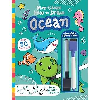 Paradise Clay IPS358 Wipe-Clean How to Draw Ocean - Book