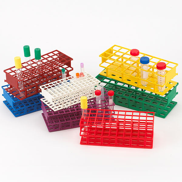 Globe Scientific 456840Y Wireless Tube Rack 30mm Full Size 24-Place Nylon Yellow