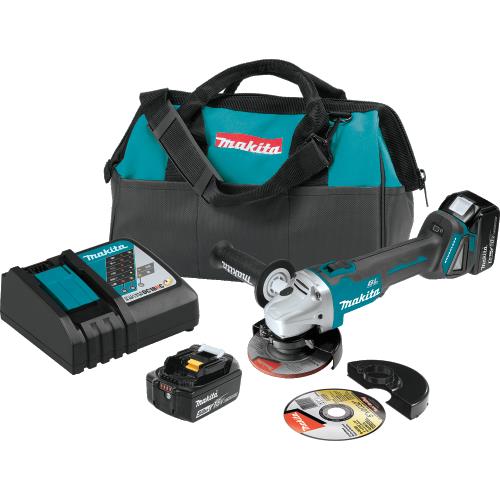 Makita XAG04T 18V LXT® Lithium‘Ion Brushless Cordless 4‘1/2 / 5" Cut‘Off/Angle Grinder Kit (5.0Ah)