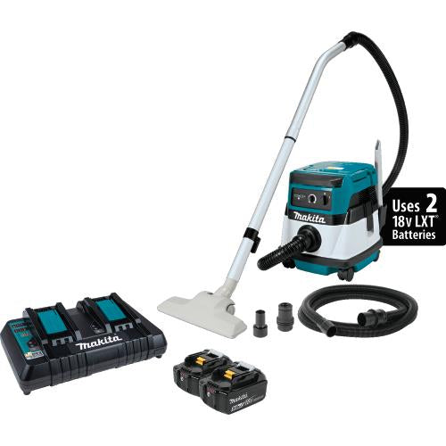 Makita XCV04PT 36V (18V X2) LXT®/Corded 2.1 Gallon HEPA Filter Dry Dust Extractor/Vacuum Kit (5.0Ah)