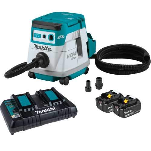 Makita XCV21PTX 36V (18V X2) LXT® Brushless 2.1 Gallon HEPA Filter Dry Dust Extractor Kit (5.0Ah)