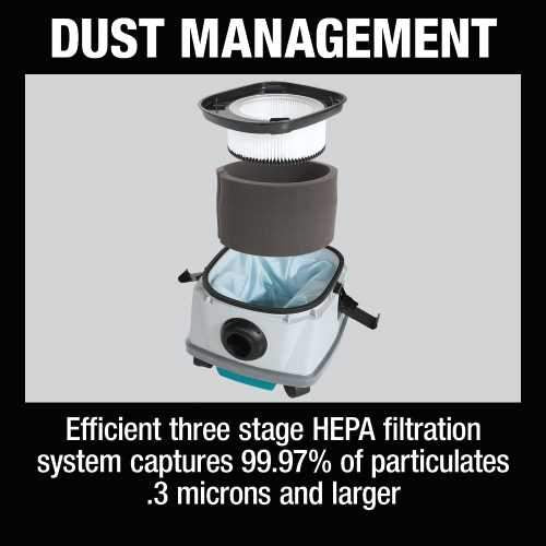 Makita XCV22PTU 36V (18V X2) LXT® Brushless 2.1 Gallon HEPA Filter Dry Dust Extractor/Vacuum Kit, AWS® (5.0Ah)