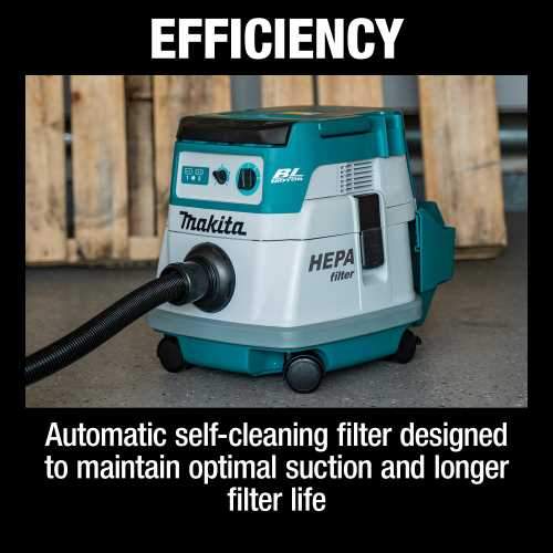 Makita XCV24ZX 36V (18V X2) LXT® Brushless 4 Gallon HEPA Filter Dry Dust Extractor, Tool Only