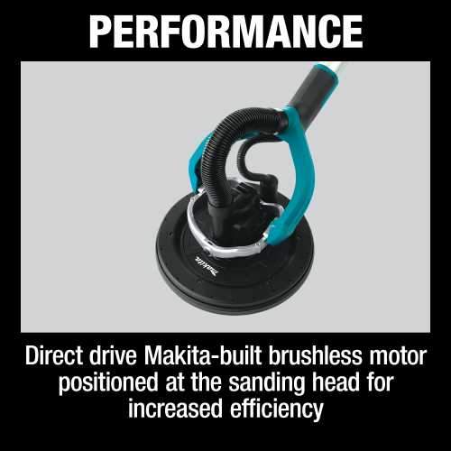 Makita XLS01ZX1 18V LXT® Lithium‘Ion Brushless Cordless 9" Drywall Sander, AWS® Capable, Tool Only