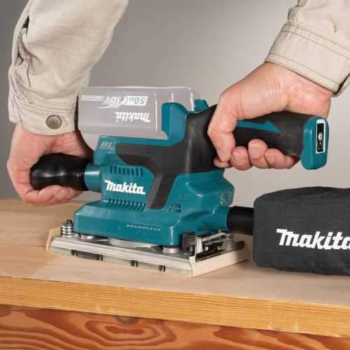 Makita XOB03Z 18V LXT® Lithium‘Ion Brushless Cordless 1/3 Sheet Finishing Sander, AWS® Capable, Tool Only