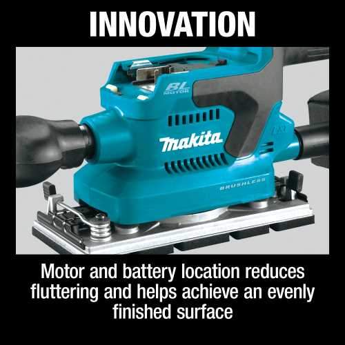 Makita XOB03Z 18V LXT® Lithium‘Ion Brushless Cordless 1/3 Sheet Finishing Sander, AWS® Capable, Tool Only