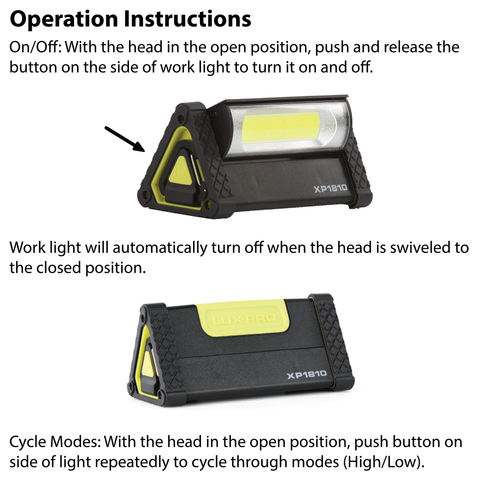 LUXPRO XP1810 Pro Series 575 Lumen Directional Pivoting Work Light, 6 Pieces Case