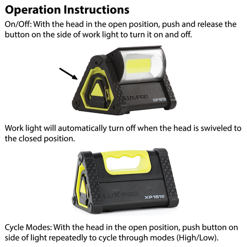 LUXPRO XP1812 Pro Series 1050 Lumen Directional Pivoting Work Light, 4 Pieces Case