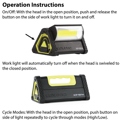 LUXPRO XP1814 Pro Series 1300 Lumen Directional Pivoting Work Light, 4 Pieces Case