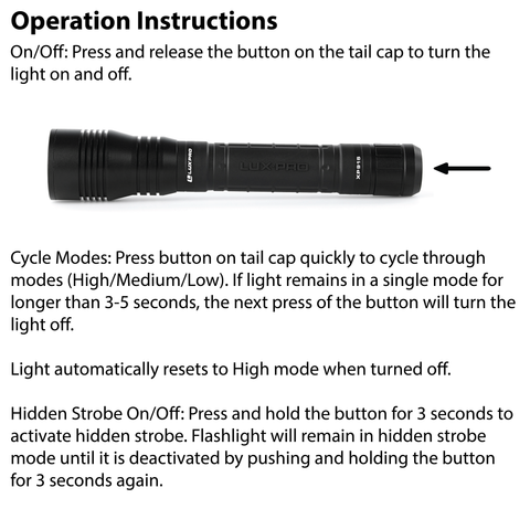 LUXPRO XP915 Pro Series 1600 Lumen LED Rechargeable Flashlight, 4 Pieces Tray