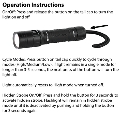 LUXPRO XP976 Pro Series 450 Lumen LED Rechargeable Flashlight, 6 Pieces Tray