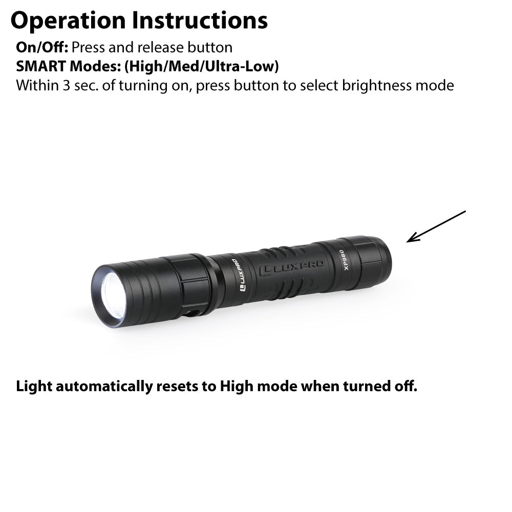 LUXPRO XP980 Pro Series 760 Lumen Rechargeable Flashlight