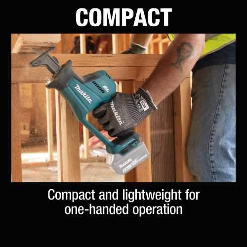 Makita XRJ08Z 18V LXT® Lithium‘Ion Brushless Cordless Compact One‘Handed Recipro Saw, Tool Only