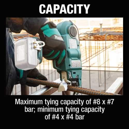 Makita XRT02ZK 18V LXT® Lithium‘Ion Brushless Cordless Deep Capacity Rebar Tying Tool, Tool Only