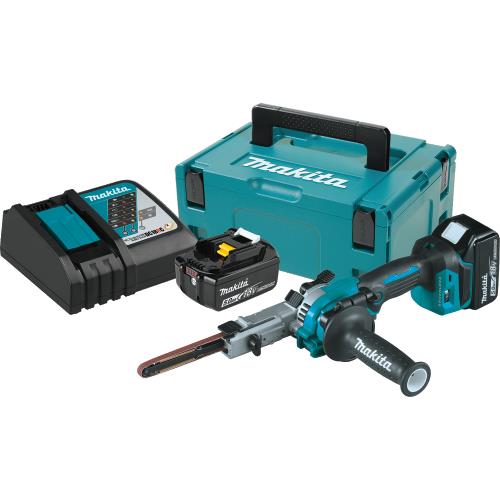 Makita XSB01TJ 18V LXT® Lithium‘Ion Brushless Cordless 3/8" x 21" Detail Belt Sander Kit (5.0Ah)