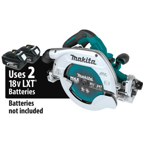 Makita XSH10Z 36V (18V X2) LXT® Brushless 9‘1/4 Circular Saw with Guide Rail Compatible Base, AWS® Capable, Tool Only