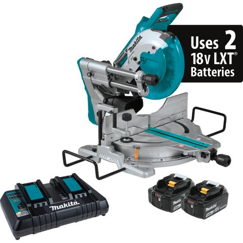 Makita XSL06PT 36V (18V X2) LXT® Brushless 10" Dual‘Bevel Sliding Compound Miter Saw with Laser Kit (5.0Ah)